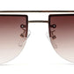 Gradient Brown Half Oval UV Sunglass