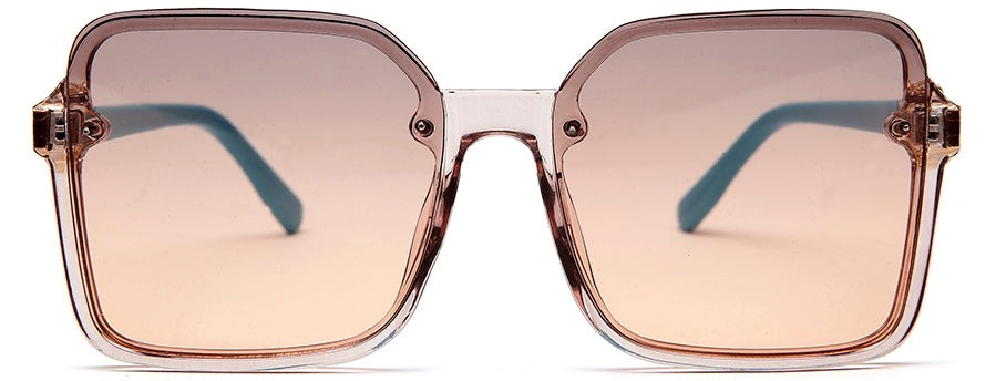 Light Pink Brown Large Squared UV Sunglass