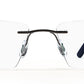 Gun Metal Rectangular Rimless Glasses Frames for Unisex