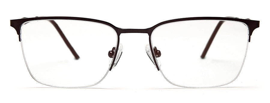 Gunmetal Wayfarer Half Rim Frame for Unisex