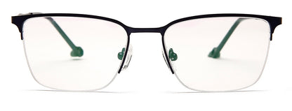 Dark Blue Wayfarer Half Rim Metal Frame for Unisex