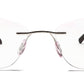 Silver Cateyes Rimless Metal Frame for Women