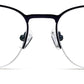 Dark Blue Wayfarer Half Rim Frame for Women