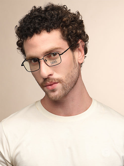 Zenith Titanium Metallic Black Square Frames