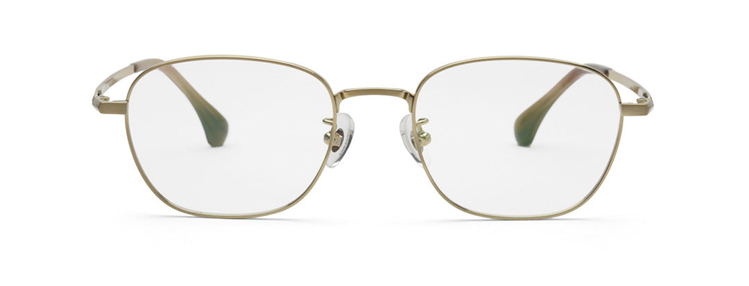 Zenith Titanium Gold Unisex Spectacles in Rectangle Frame