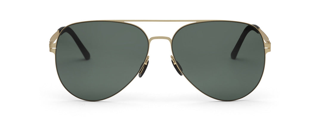 Zenith UV400 Titanium Large Aviator Polarized Sunglasses in Golden Frame