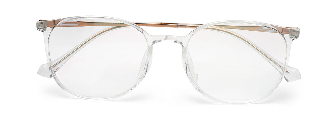 Zenith Titanium Transparent Browline Unisex Glasses