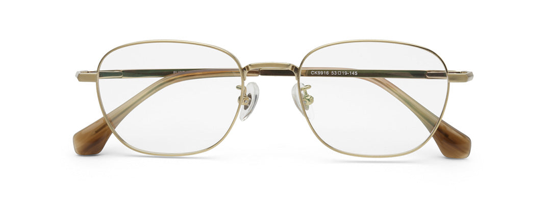 Zenith Titanium Gold Unisex Spectacles in Rectangle Frame