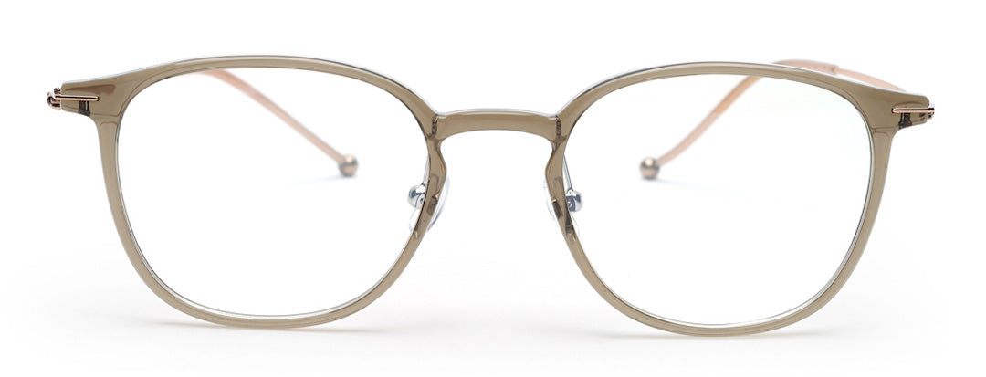 ZENITH TITANIUM ROUND BEIGE GLASSES FOR MEN WITH ROSE GOLD TEMPLE