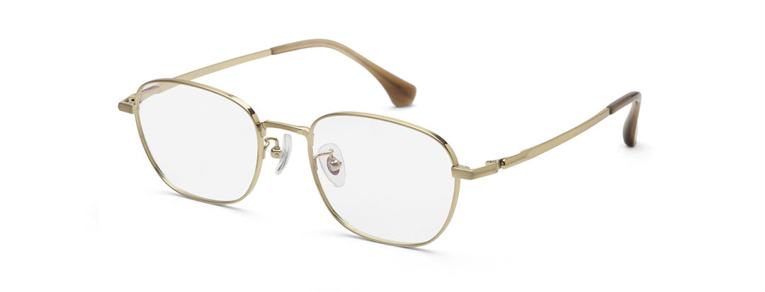 Zenith Titanium Gold Unisex Spectacles in Rectangle Frame