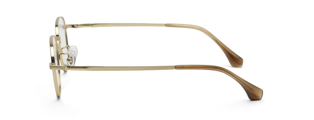 Zenith Titanium Gold Unisex Spectacles in Rectangle Frame