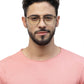 ZENITH TITANIUM ROUND BEIGE GLASSES FOR MEN WITH ROSE GOLD TEMPLE