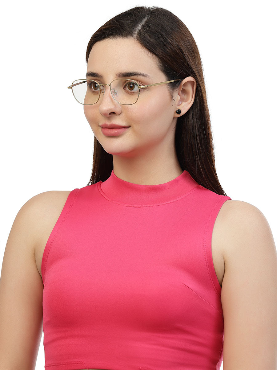 Zenith Titanium Gold Unisex Spectacles in Rectangle Frame