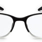 Black Rectangle Half Rim Acetate Frame - Reading Eyeglasses