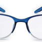 Blue Rectangle Half Rim Acetate Frame - Reading Eyeglasses