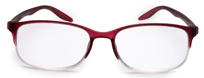 Wine Rectangle Half Rim Acetate Frame - Reading Eyeglasses