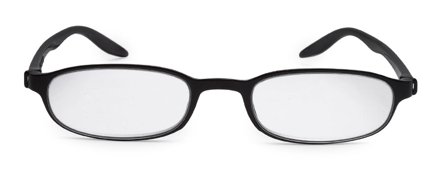 Black Oval Full Rim Acetate Frame - Reading Eyeglasses