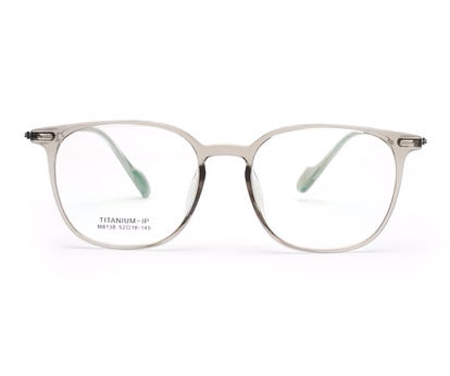 Trendy Titanium Transparent Mens Clear Frame Glasses with Silver Temple
