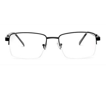 GLOSSY FINISH RECTANGLE MATTE BLACK SPECTACLE FRAMES