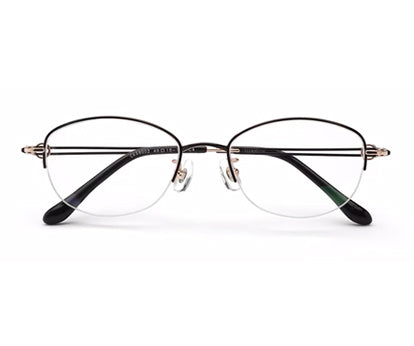 Zenith Titanium Half Rim Cateye Oval Specs Frame for Women