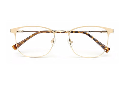 GOLDEN CLUBMASTER EYEGLASSES WITH TORT TEMPLE