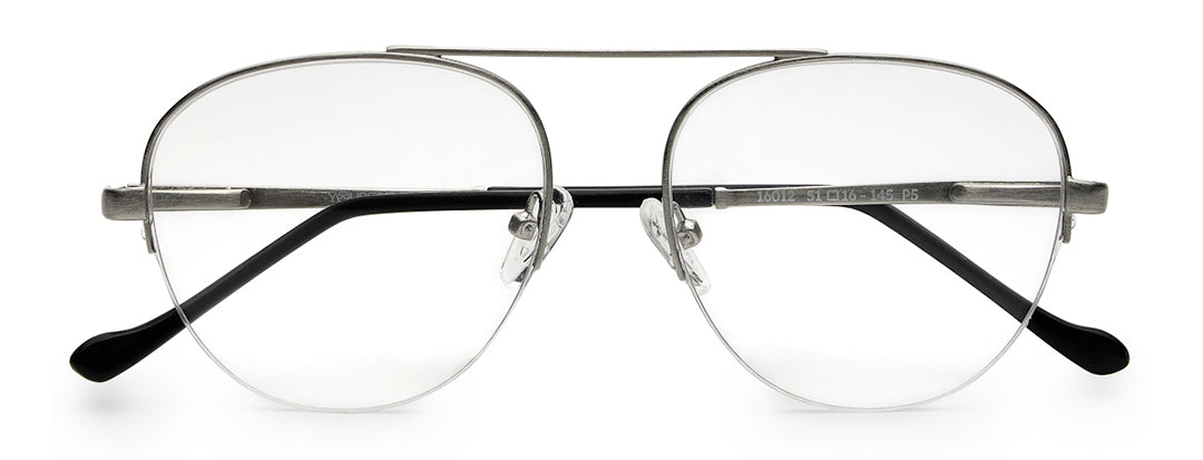 Silver Half Rim Round Women Sleek Spectacles