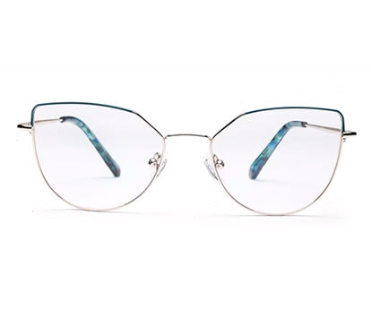 Gold Cateyes Full Rim Metal Women Spectacles Frames