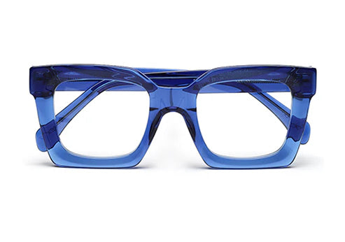 Thick Blue Square Full Rim Acetate Frame