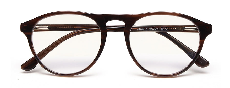 Brown Black MOD Aviator Style Acetate Eyeglasses Frames for Men