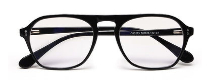 Black MOD Aviator Style Acetate Eyeglass Frame for Men