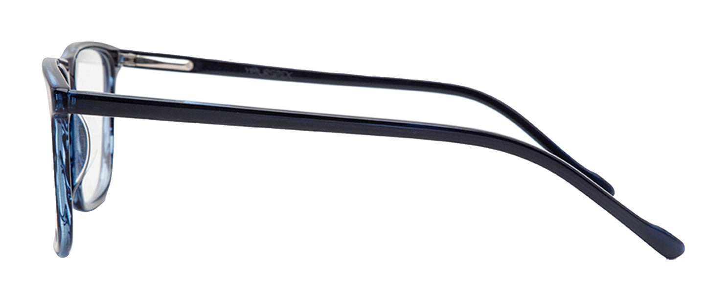 Blue Black Square Shaped Acetate Eyeglasses Frames for Men