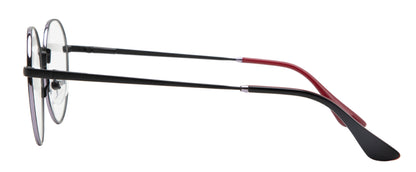 Grey Round Full Rim Glasses Metal Frame for Women