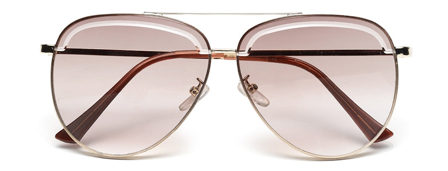 Light Brown Shade Aviator Style UV Sunglasses