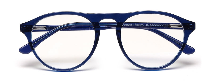 Blue MOD Aviator Style Acetate Eyeglasses Frames for Men