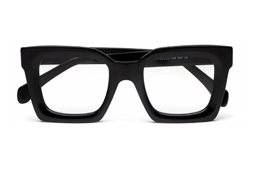 Thick Black Square Full Rim Acetate Frame for Men & Women