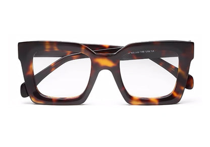 Thick Brown Tort Square Full Rim Acetate Frame for Men & Women