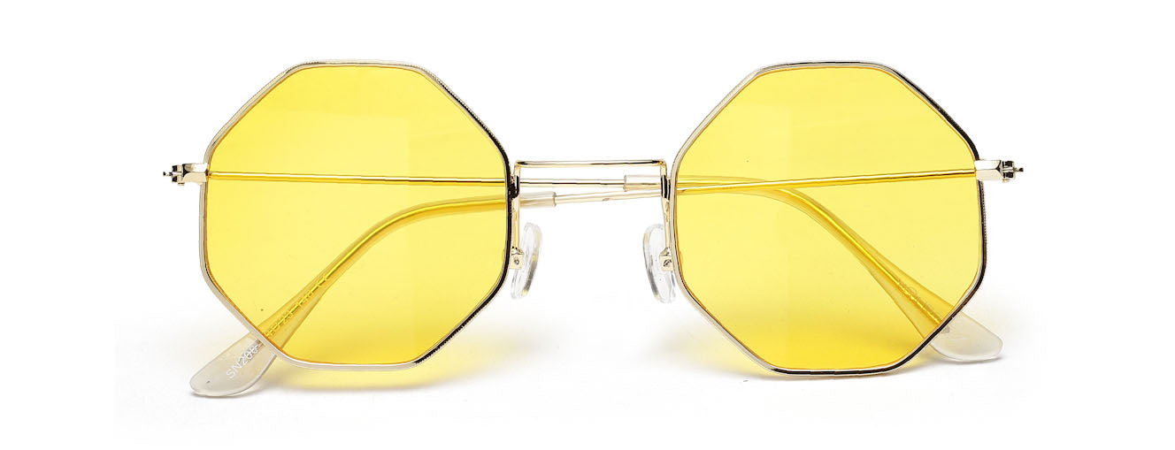 Yellow Hexagon Unisex UV Protected Sunglass