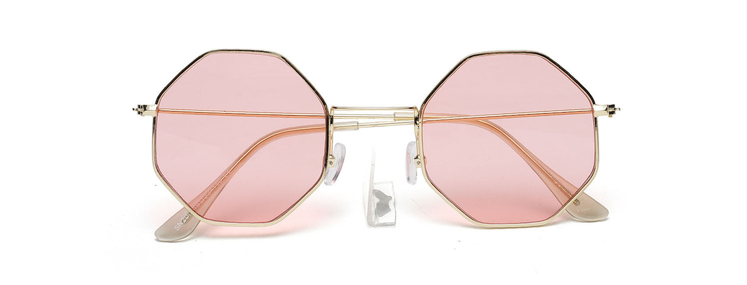 Pink Hexagon UV Protected Sunglass for Women