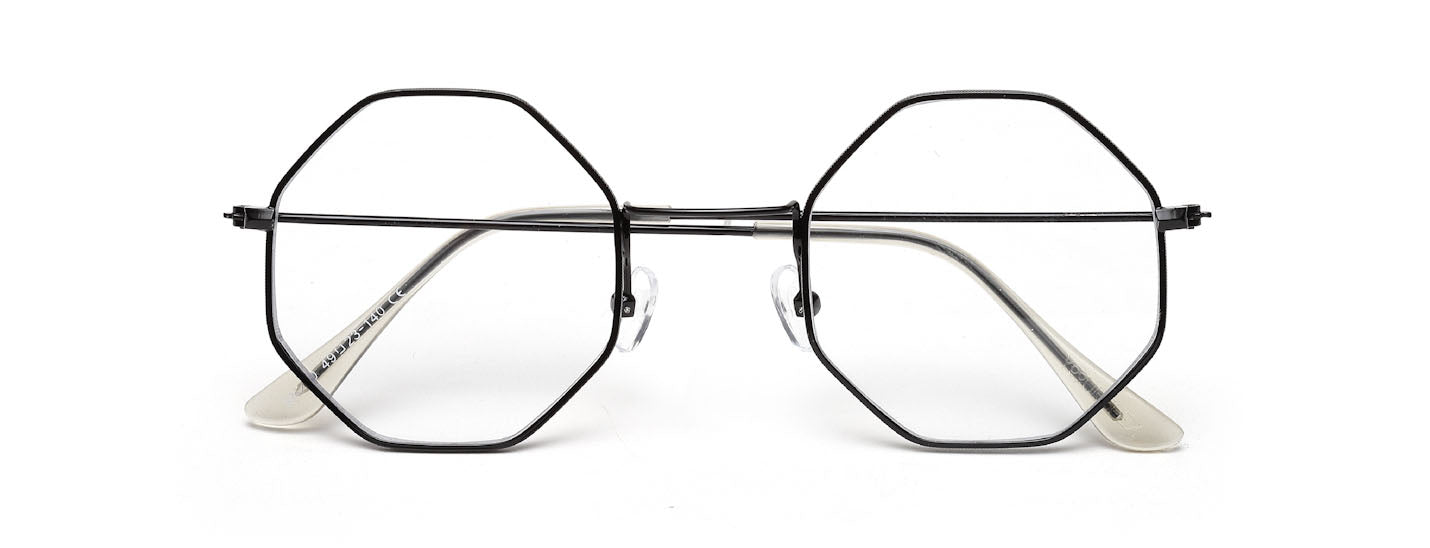 Black Hexagon Full Rim Unisex - Computer Spex (Zero Power)