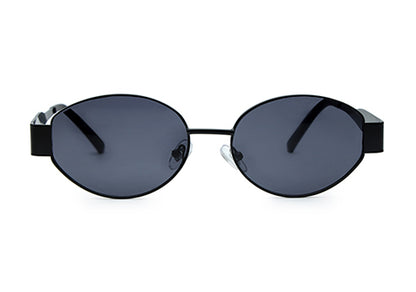 Black Polarized Oval UV Sunglass