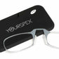 Grey Nose clip Reading eyeglasses with case