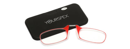 Red Nose clip Reading eyeglasses with case