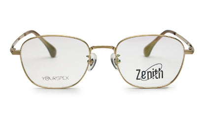 Zenith Titanium Gold Square Spectacles