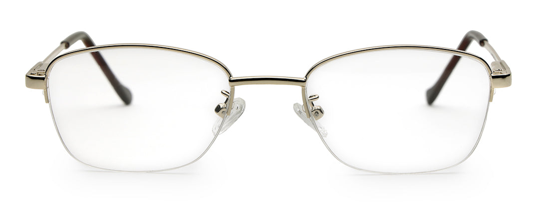 Silver Half Rim Square Unisex Sleek Spectacles
