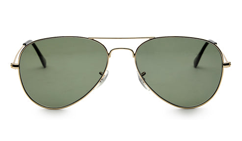 GoldPilot Aviator Green Lens Classic Shade Sunglasses