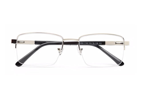 HALF RIM SILVER SPECTACLES FOR MEN