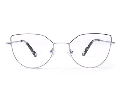 Silver Cateyes Full Rim Metal Spectacles Frames for Women