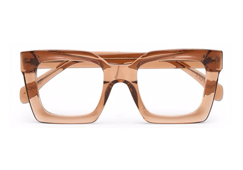 Thick Light Brown Square Full Rim Acetate Frame for Men & Women