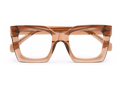 Thick Light Brown Square Full Rim Acetate Frame for Men & Women