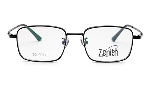 Zenith Titanium Metallic Black Square Frames